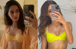 Ananya Panday drops sexy mirror selfies in bikinis, flaunts perfect abs